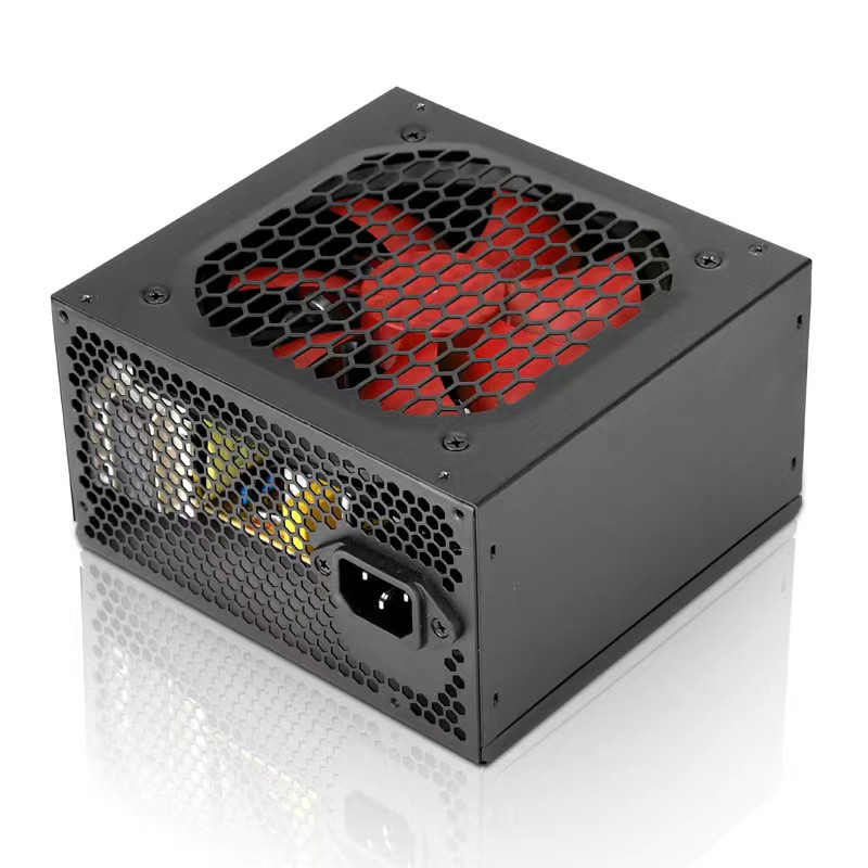 350W ATX Computer Gaming Power Supply 12cm Red Fan Black Cover Custom Logo