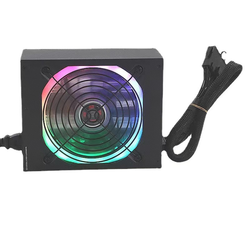 850W ATX Computer Gaming Power Supply 14cm RGB Fan Black Cover Custom Logo